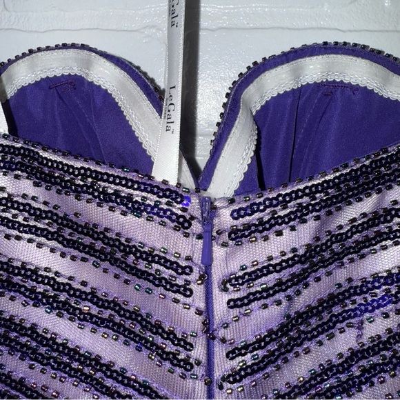 NEW Le Gala by Mon Cheri Beaded Mermaid Strapless Dress Special Occasion Gown - Picture 6 of 15